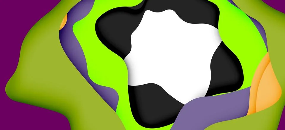 Abstract geometric pattern. 3d paper layers cut out colorful wave background Stock Illustration
