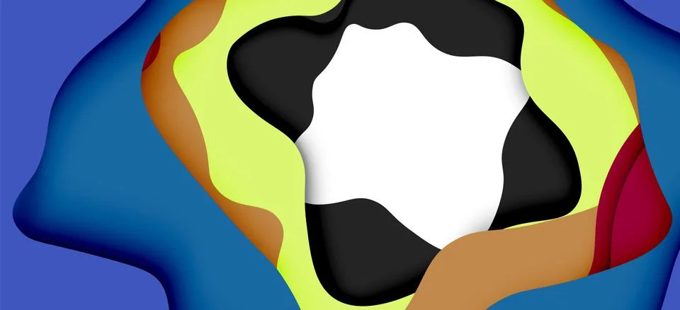 Abstract geometric pattern. 3d paper layers cut out colorful wave background Illustrazione stock