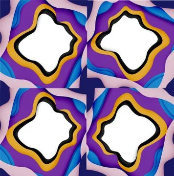 Abstract geometric pattern. 3d paper layers cut out colorful wave background 스톡 일러스트