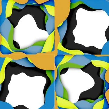 Abstract geometric pattern. 3d paper layers cut out colorful wave background Stock Illustration