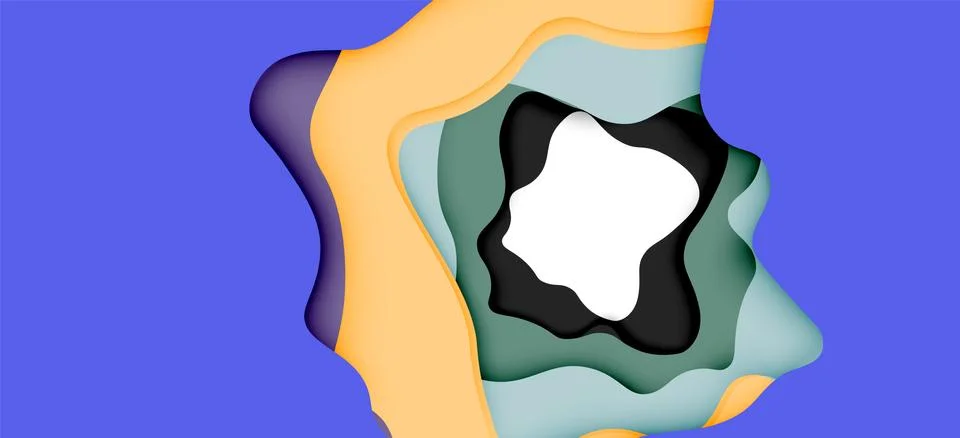 Abstract geometric pattern. 3d paper layers cut out colorful wave background Stock Illustration