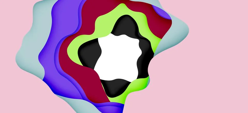 Abstract geometric pattern. 3d paper layers cut out colorful wave background 스톡 일러스트