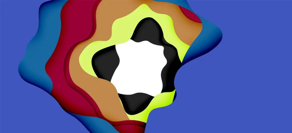 Abstract geometric pattern. 3d paper layers cut out colorful wave background 스톡 일러스트