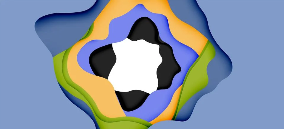 Abstract geometric pattern. 3d paper layers cut out colorful wave background 스톡 일러스트