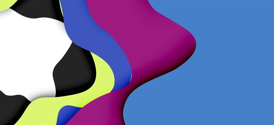 Abstract geometric pattern. 3d paper layers cut out colorful wave background 스톡 일러스트