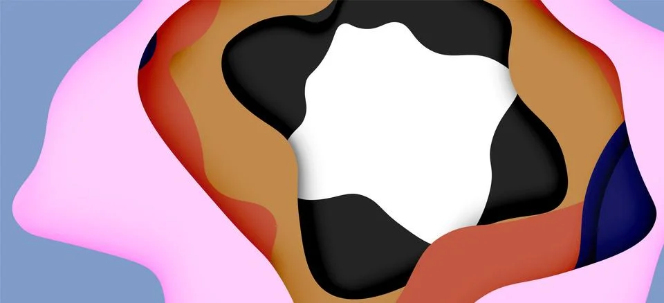 Abstract geometric pattern. 3d paper layers cut out colorful wave background Stock Illustration