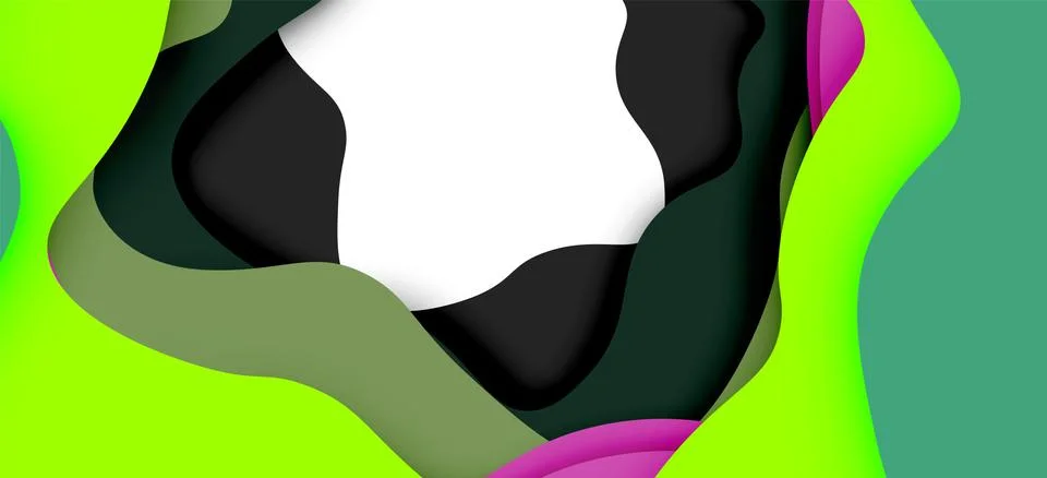 Abstract geometric pattern. 3d paper layers cut out colorful wave background Stock Illustration