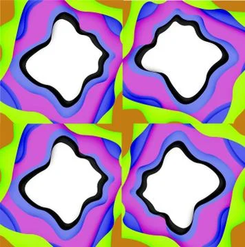 Abstract geometric pattern. 3d paper layers cut out colorful wave background Illustrazione stock