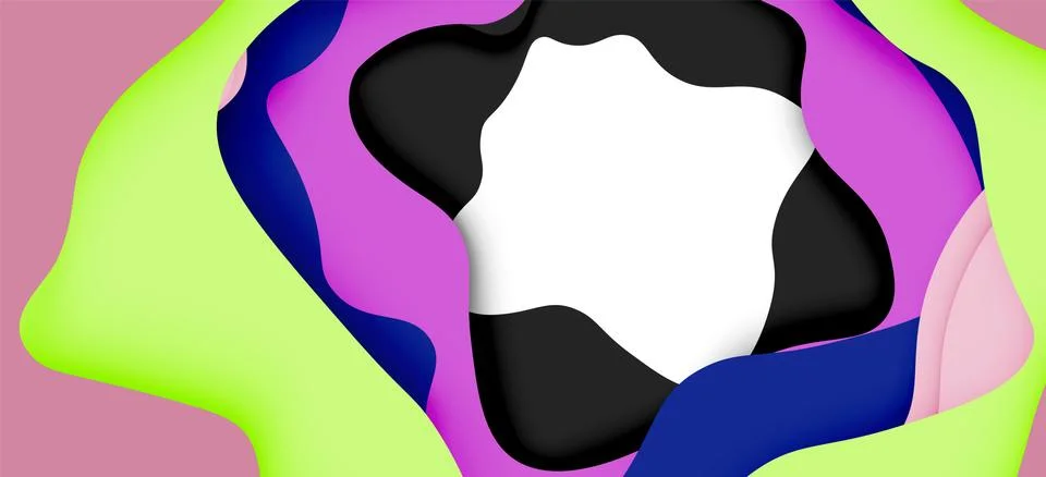 Abstract geometric pattern. 3d paper layers cut out colorful wave background イラスト素材