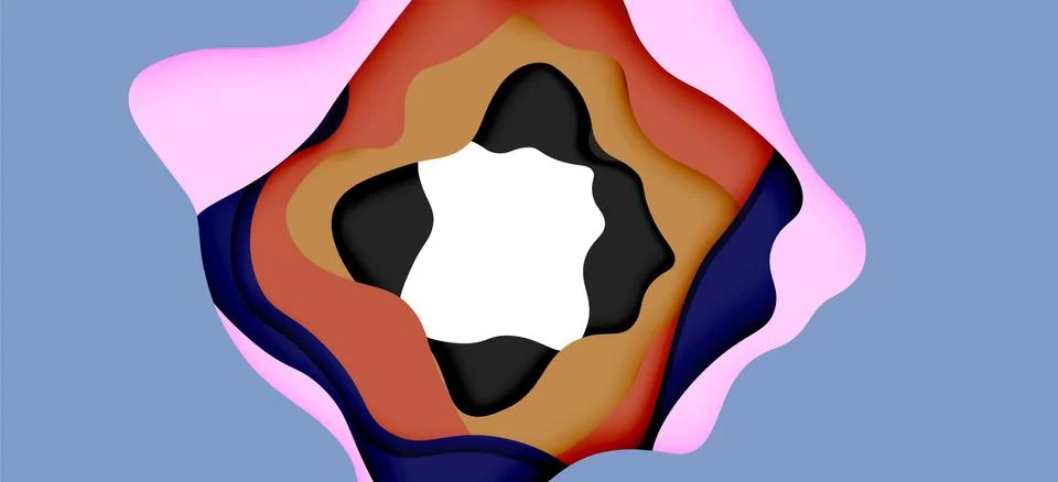 Abstract geometric pattern. 3d paper layers cut out colorful wave background Stock Illustration