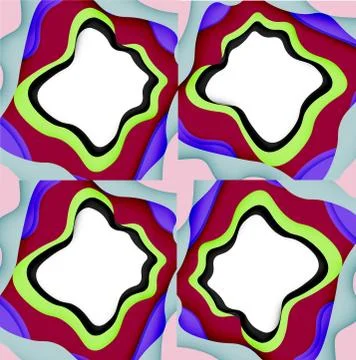 Abstract geometric pattern. 3d paper layers cut out colorful wave background Stockillustratie