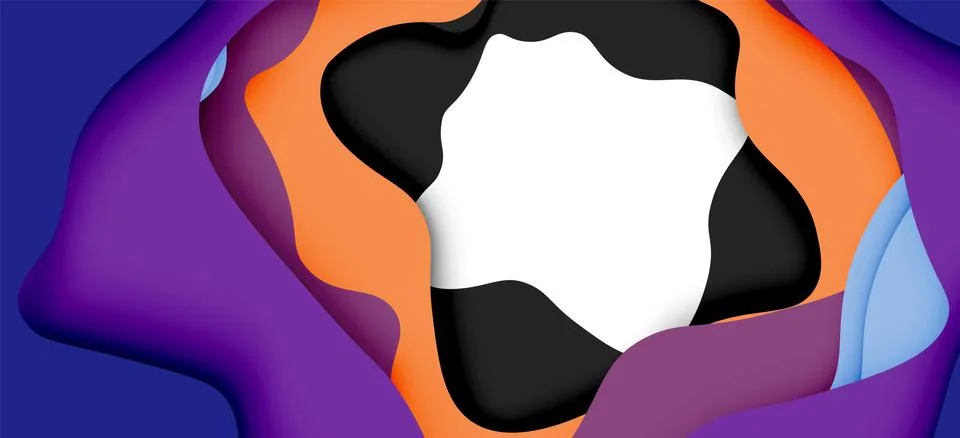 Abstract geometric pattern. 3d paper layers cut out colorful wave background 스톡 일러스트