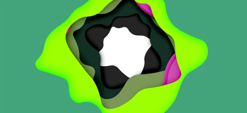 Abstract geometric pattern. 3d paper layers cut out colorful wave background イラスト素材