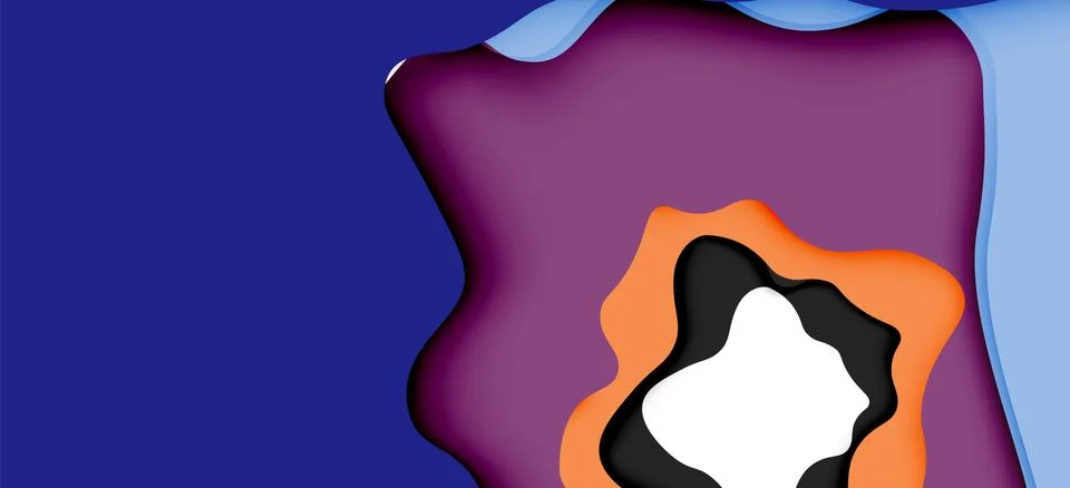 Abstract geometric pattern. 3d paper layers cut out colorful wave background イラスト素材