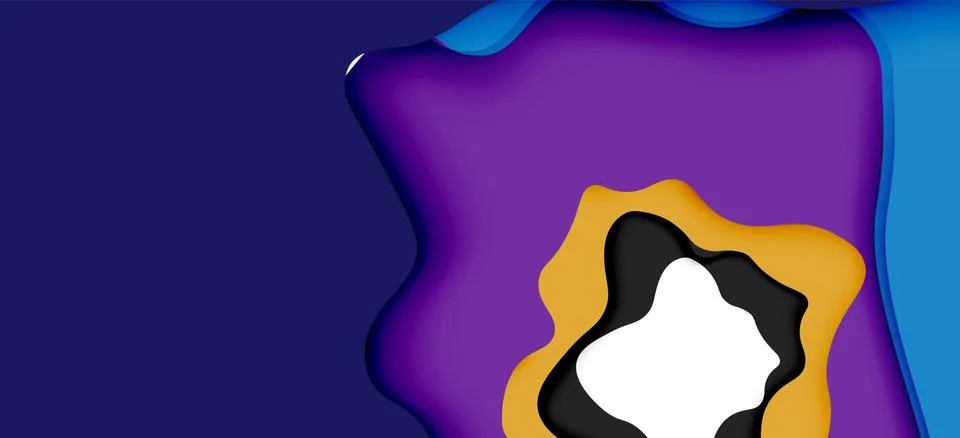 Abstract geometric pattern. 3d paper layers cut out colorful wave background Stockillustratie
