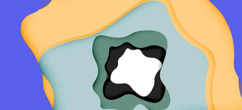 Abstract geometric pattern. 3d paper layers cut out colorful wave background 스톡 일러스트