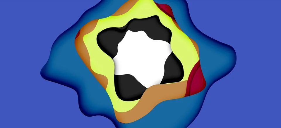 Abstract geometric pattern. 3d paper layers cut out colorful wave background Illustrazione stock