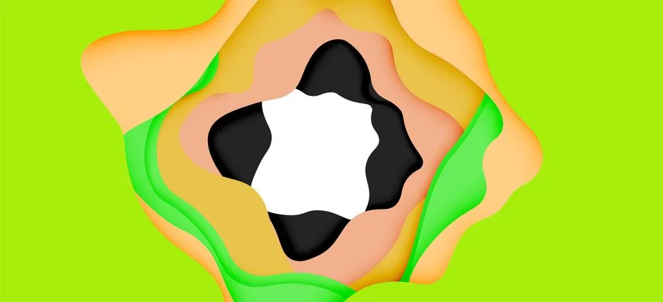 Abstract geometric pattern. 3d paper layers cut out colorful wave background イラスト素材