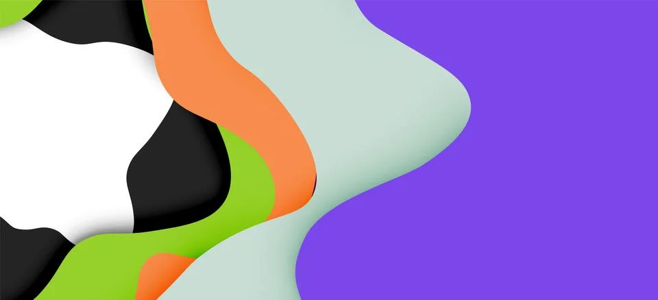 Abstract geometric pattern. 3d paper layers cut out colorful wave background Illustrazione stock