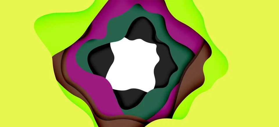 Abstract geometric pattern. 3d paper layers cut out colorful wave background イラスト素材
