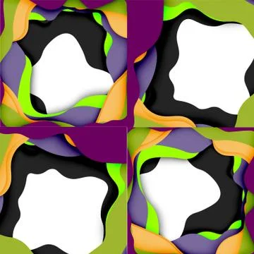 Abstract geometric pattern. 3d paper layers cut out colorful wave background Stock Illustration