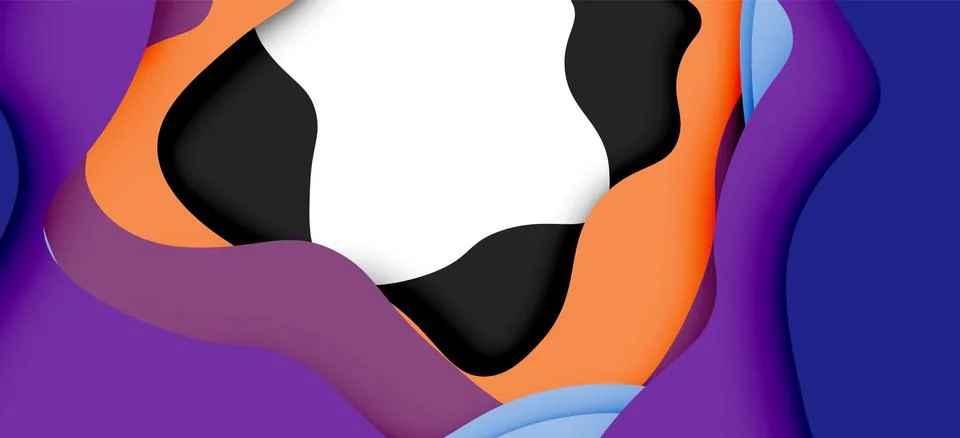 Abstract geometric pattern. 3d paper layers cut out colorful wave background Stock Illustration