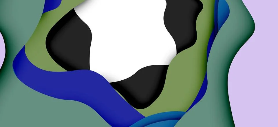 Abstract geometric pattern. 3d paper layers cut out colorful wave background イラスト素材