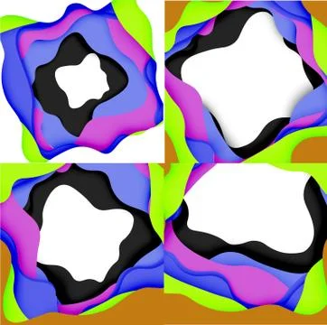 Abstract geometric pattern. 3d paper layers cut out colorful wave background Stock Illustration