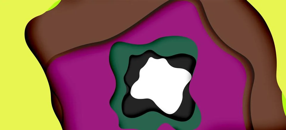 Abstract geometric pattern. 3d paper layers cut out colorful wave background Stock Illustration