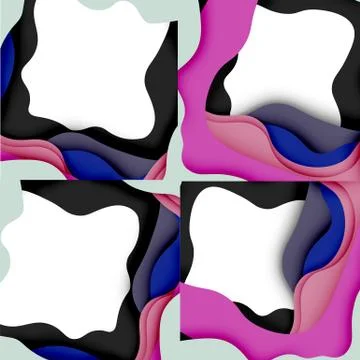 Abstract geometric pattern. 3d paper layers cut out colorful wave background 스톡 일러스트