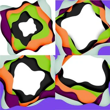 Abstract geometric pattern. 3d paper layers cut out colorful wave background Stock Illustration
