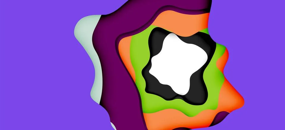 Abstract geometric pattern. 3d paper layers cut out colorful wave background 스톡 일러스트