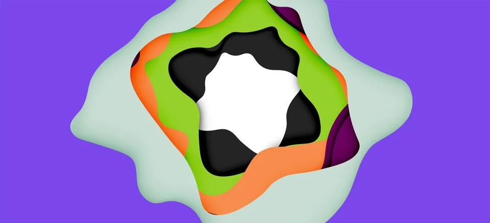 Abstract geometric pattern. 3d paper layers cut out colorful wave background Stockillustratie