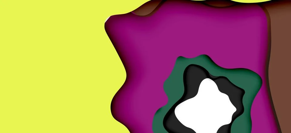Abstract geometric pattern. 3d paper layers cut out colorful wave background Stock Illustration