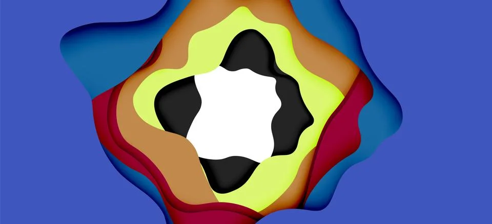 Abstract geometric pattern. 3d paper layers cut out colorful wave background Stock Illustration