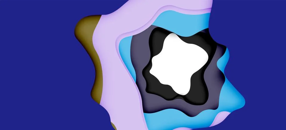 Abstract geometric pattern. 3d paper layers cut out colorful wave background Illustrazione stock