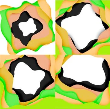 Abstract geometric pattern. 3d paper layers cut out colorful wave background Illustrazione stock