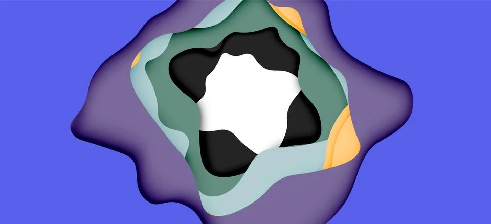 Abstract geometric pattern. 3d paper layers cut out colorful wave background Stock Illustration