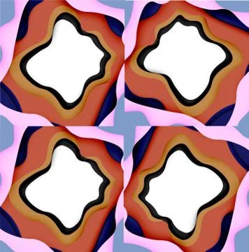 Abstract geometric pattern. 3d paper layers cut out colorful wave background 스톡 일러스트