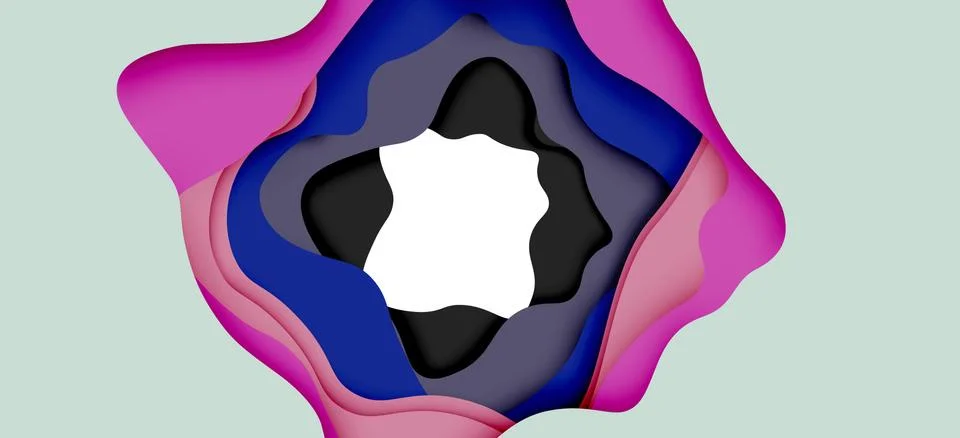 Abstract geometric pattern. 3d paper layers cut out colorful wave background Stockillustratie
