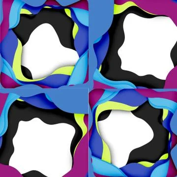 Abstract geometric pattern. 3d paper layers cut out colorful wave background 스톡 일러스트
