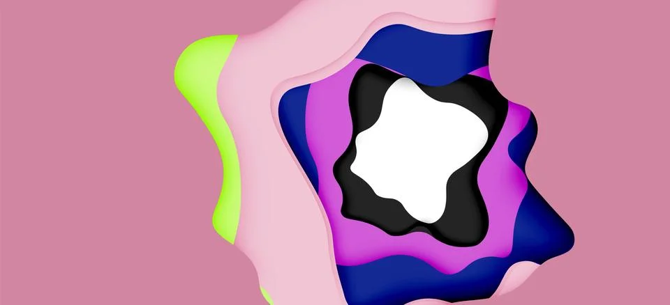 Abstract geometric pattern. 3d paper layers cut out colorful wave background 스톡 일러스트