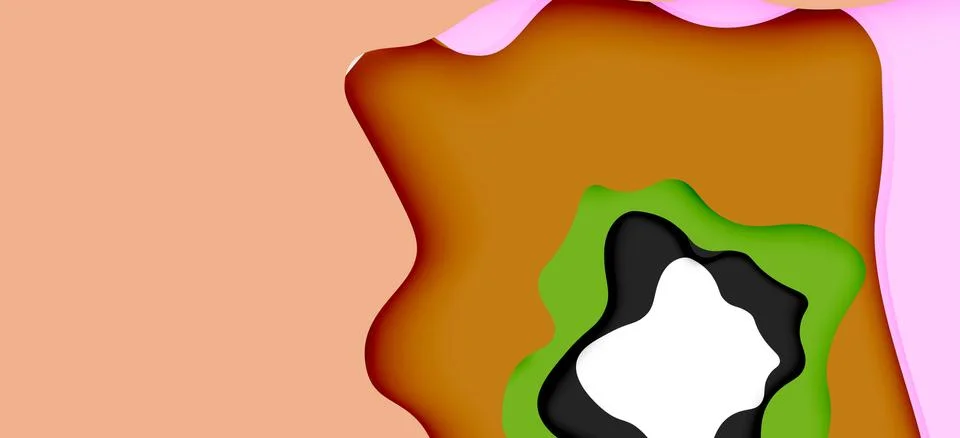 Abstract geometric pattern. 3d paper layers cut out colorful wave background Stockillustratie