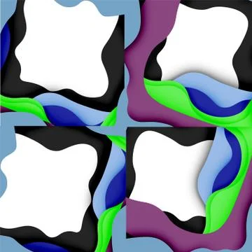 Abstract geometric pattern. 3d paper layers cut out colorful wave background Stock Illustration