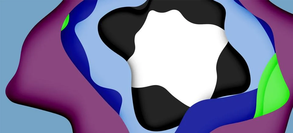 Abstract geometric pattern. 3d paper layers cut out colorful wave background Stock Illustration