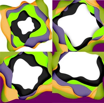 Abstract geometric pattern. 3d paper layers cut out colorful wave background Stock Illustration