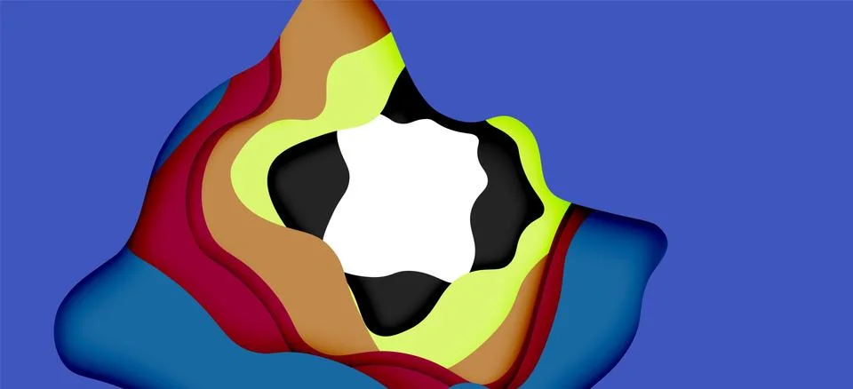 Abstract geometric pattern. 3d paper layers cut out colorful wave background Illustrazione stock