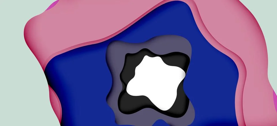 Abstract geometric pattern. 3d paper layers cut out colorful wave background Stock Illustration