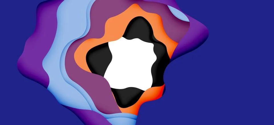 Abstract geometric pattern. 3d paper layers cut out colorful wave background 스톡 일러스트