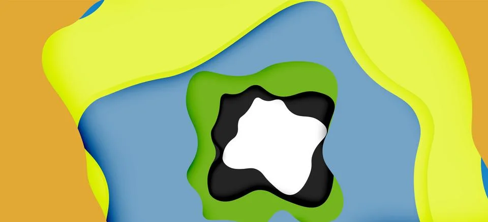 Abstract geometric pattern. 3d paper layers cut out colorful wave background Illustrazione stock